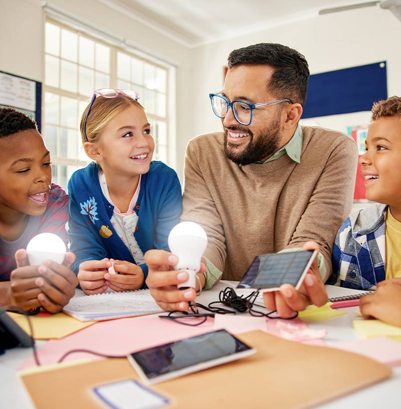 primary school children involved in adopt school programme and STEM class